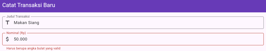 Validasi nominal